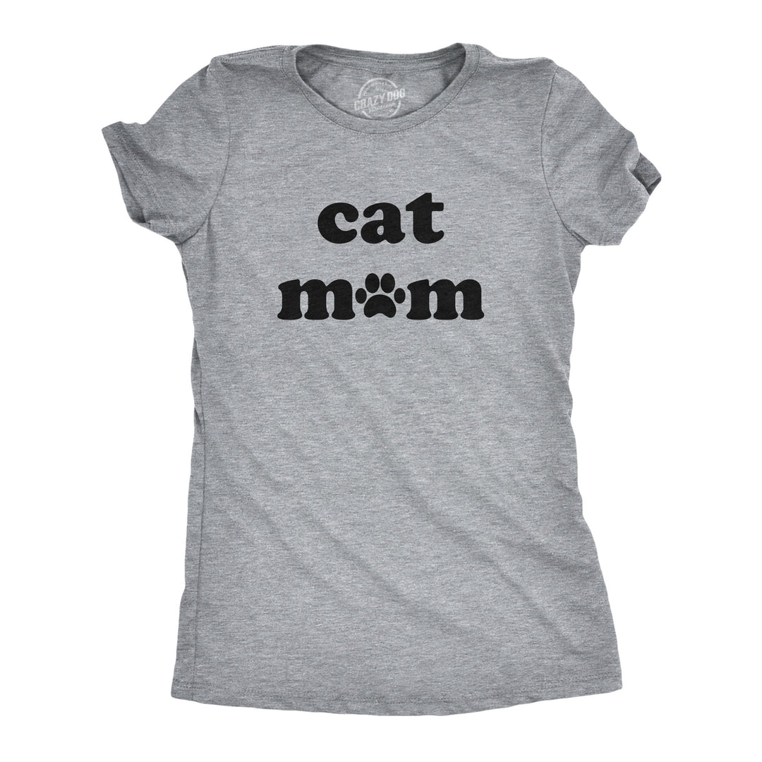 Funny Light Heather Grey - Cat Mom Cat Mom Womens T Shirt Nerdy Mother's Day Cat Tee