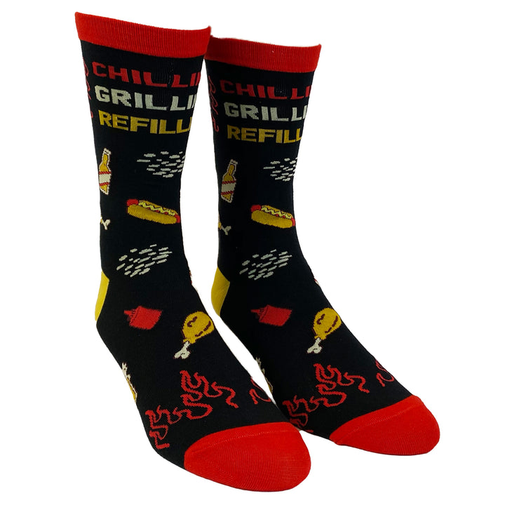 Chillin Grillin And Refillin Socks