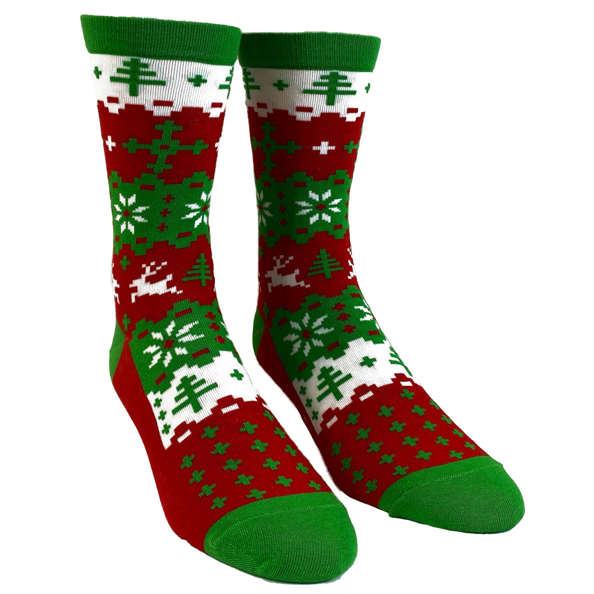 Funny Red Mens Ugly Christmas Sweater Sock Sock Nerdy Christmas Ugly Sweater Tee