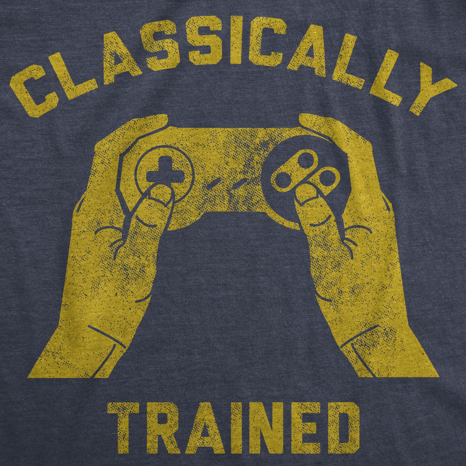 Funny Heather Navy - Classically Trained Classically Trained Mens T Shirt Nerdy Retro Video Games Tee