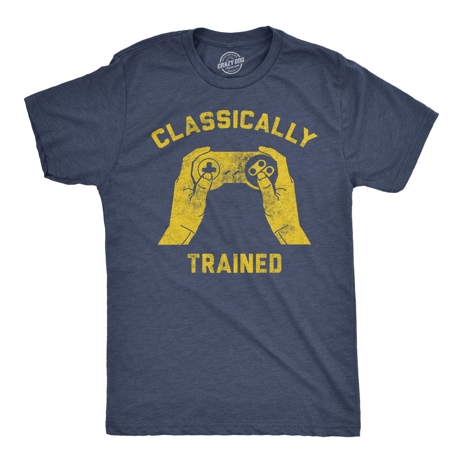 Funny Heather Navy - Classically Trained Classically Trained Mens T Shirt Nerdy Retro Video Games Tee