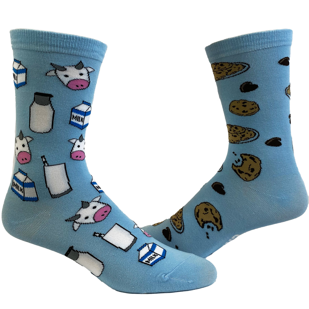 Funny Milk and Cookies Womens Milk And Cookies Sock Nerdy Food Tee