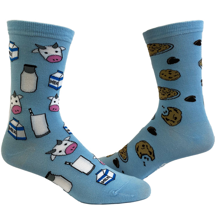 Funny Milk and Cookies Womens Milk And Cookies Sock Nerdy Food Tee