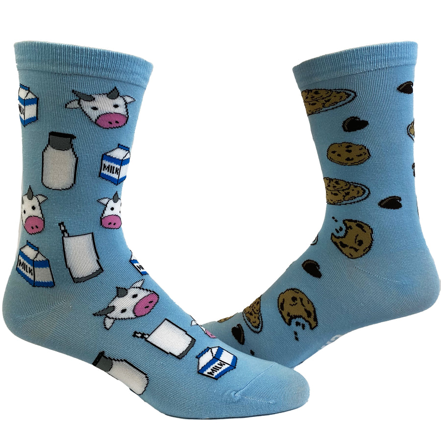 Funny Milk and Cookies Womens Milk And Cookies Sock Nerdy Food Tee