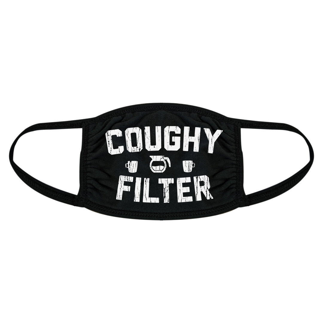 Funny Black Coughy Filter Face Mask Nerdy Coffee Introvert Tee