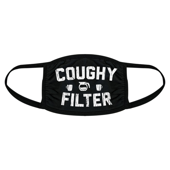 Funny Black Coughy Filter Face Mask Nerdy Coffee Introvert Tee