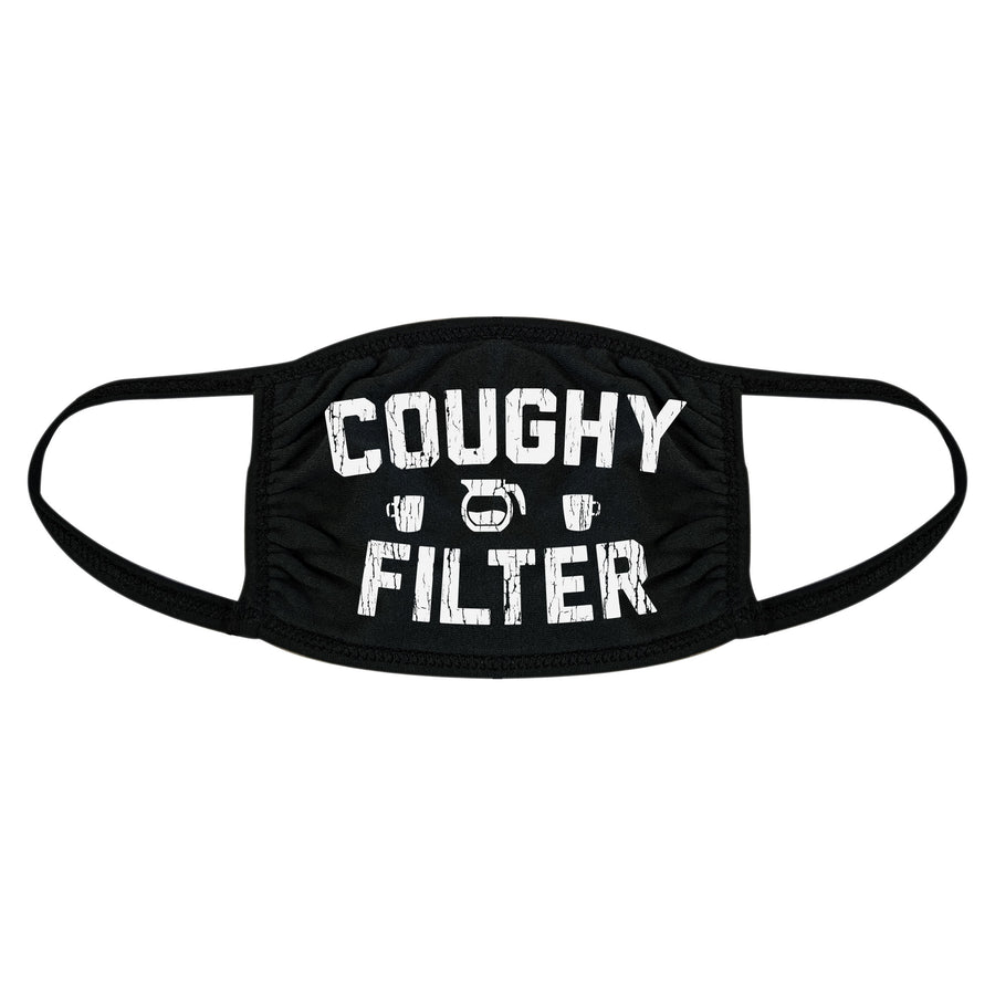 Funny Black Coughy Filter Face Mask Nerdy Coffee Introvert Tee