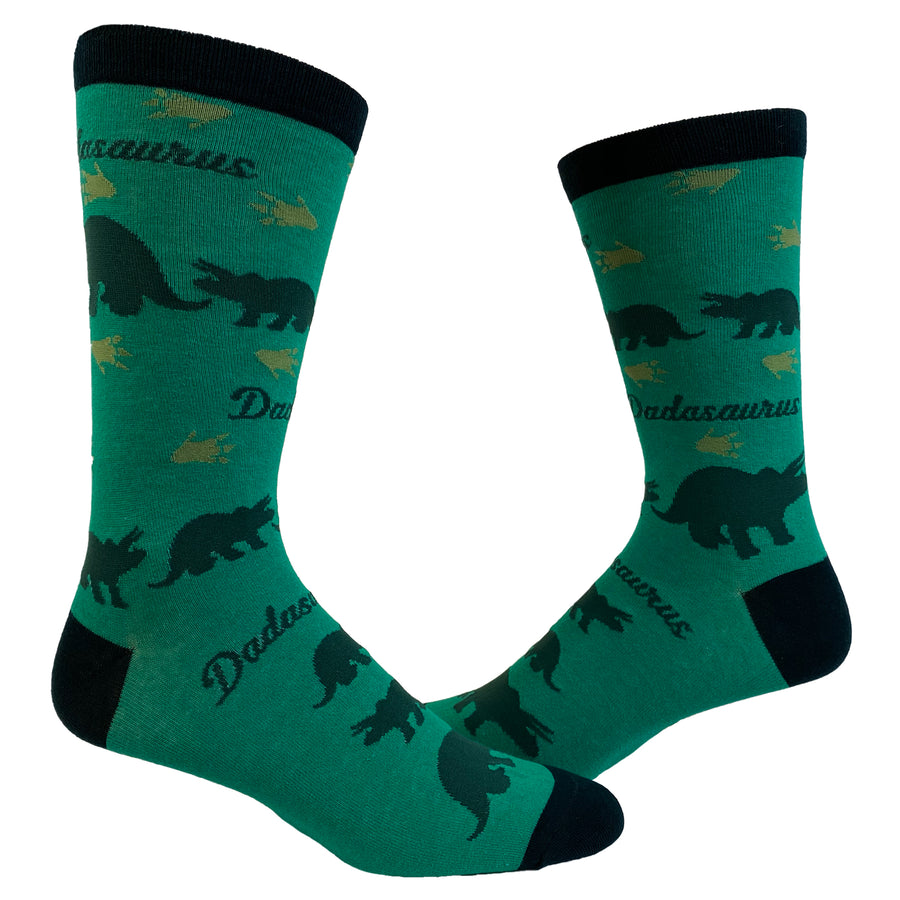 Funny Dadasaurus - Green Dadasaurus Herd Sock Nerdy Father's Day Tee
