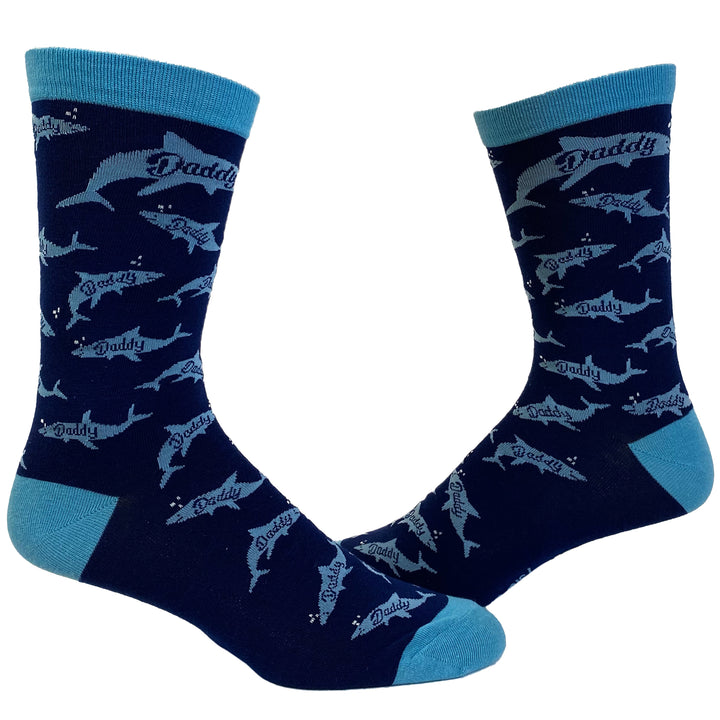 Funny Daddy Shark Blue Ver Daddy Shark Sock Nerdy Father's Day Shark Week Tee