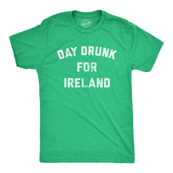 Funny Heather Green Day Drunk For Ireland Mens T Shirt Nerdy Saint Patrick's Day Drinking Tee