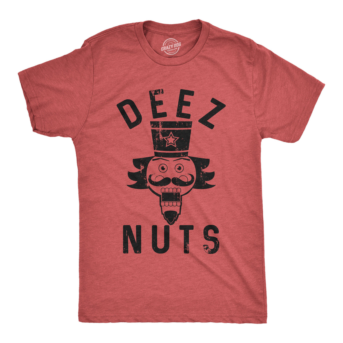 Funny Heather Red Deez Nuts Mens T Shirt Nerdy Christmas Internet Tee