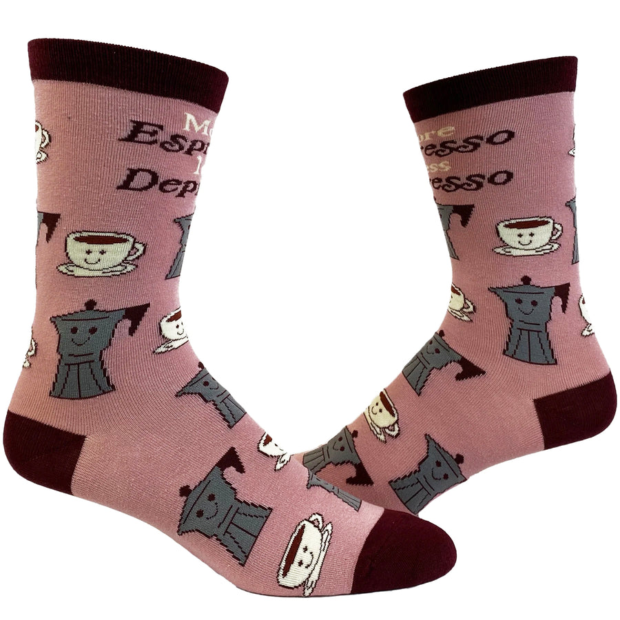 Funny Espresso Depresso Womens Espreseso Depresso Sock Nerdy Sarcastic Coffee Tee