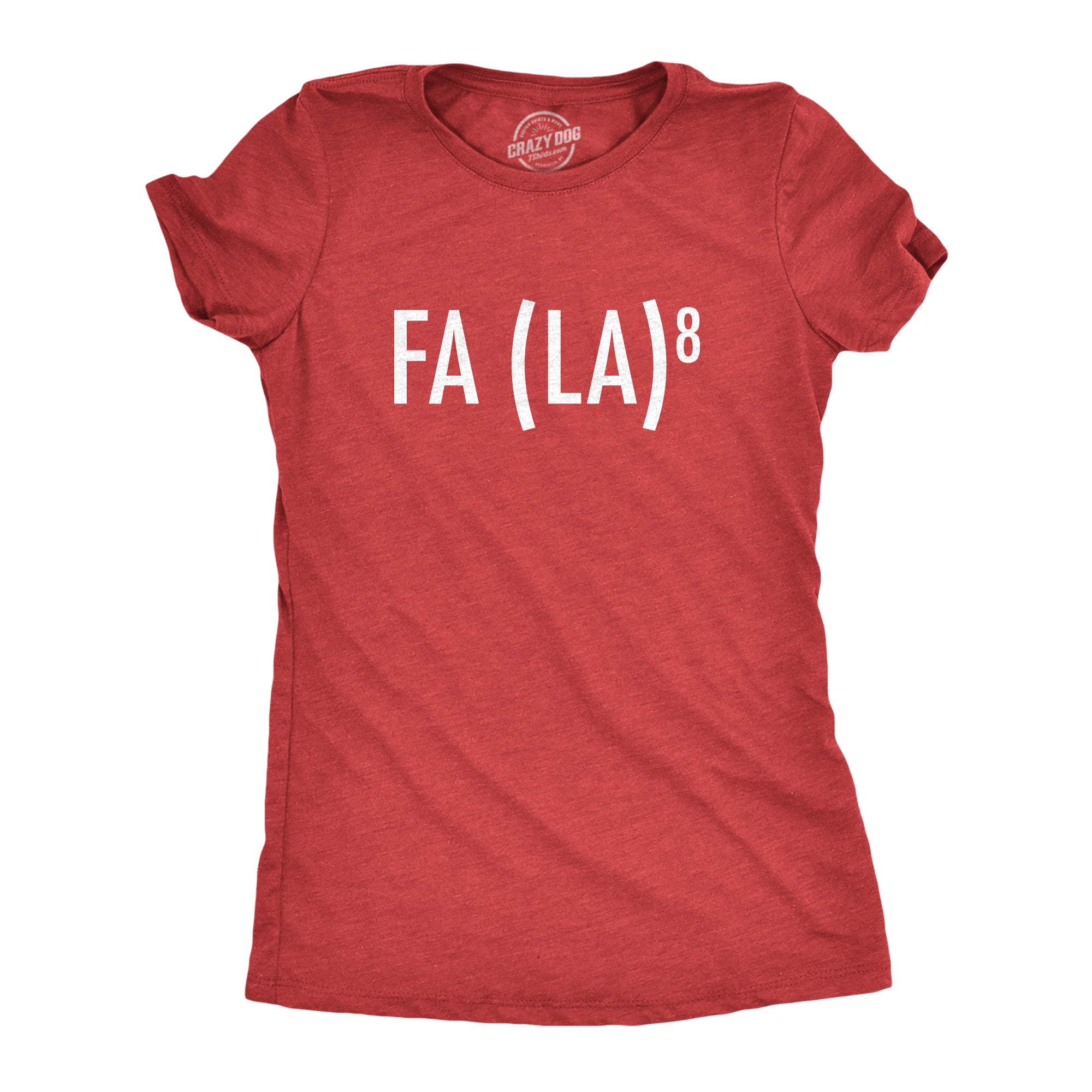 Funny Heather Red - Fa La Fa (La)8 Womens T Shirt Nerdy Christmas Science Tee