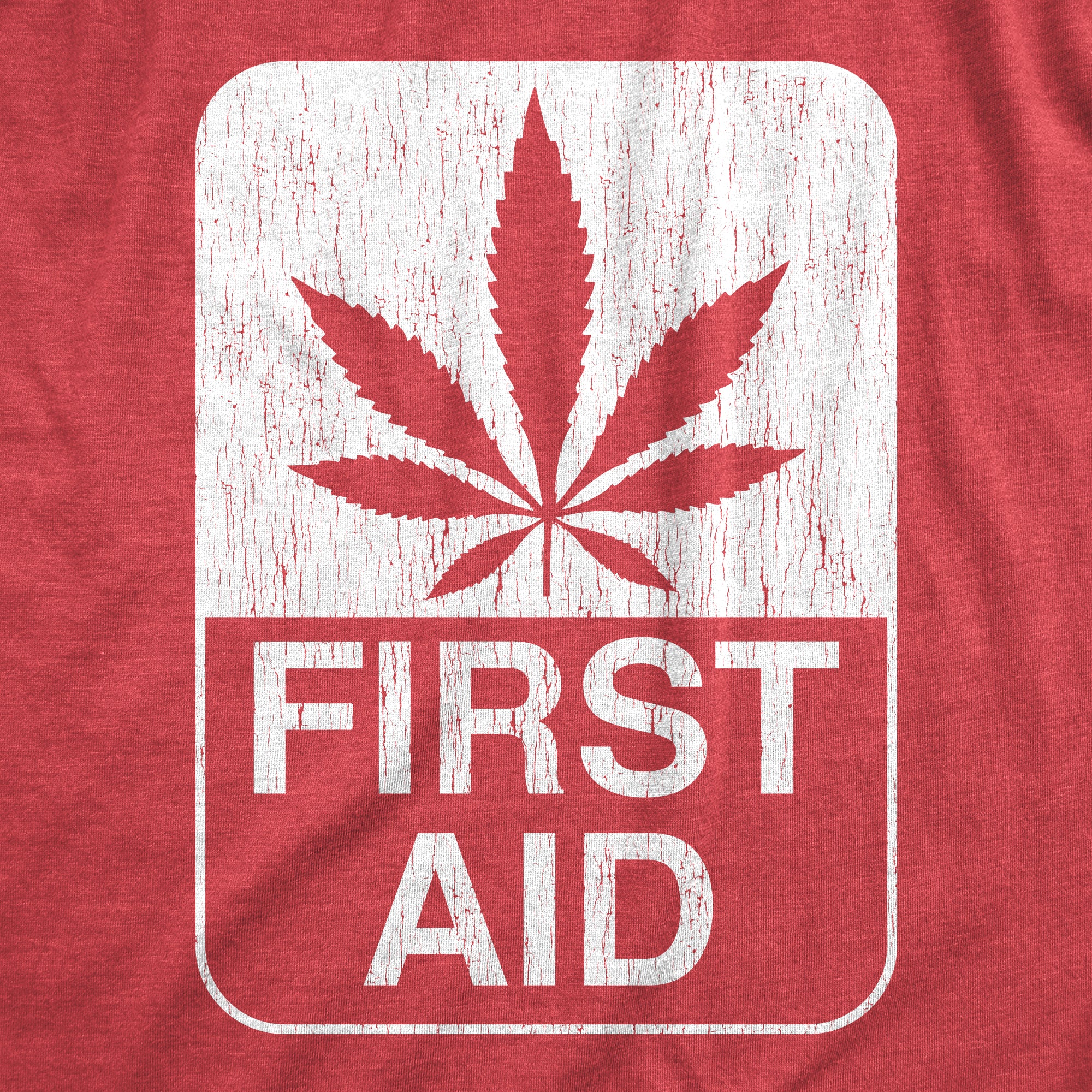 Funny Heather Red First Aid Mens T Shirt Nerdy 420 Tee