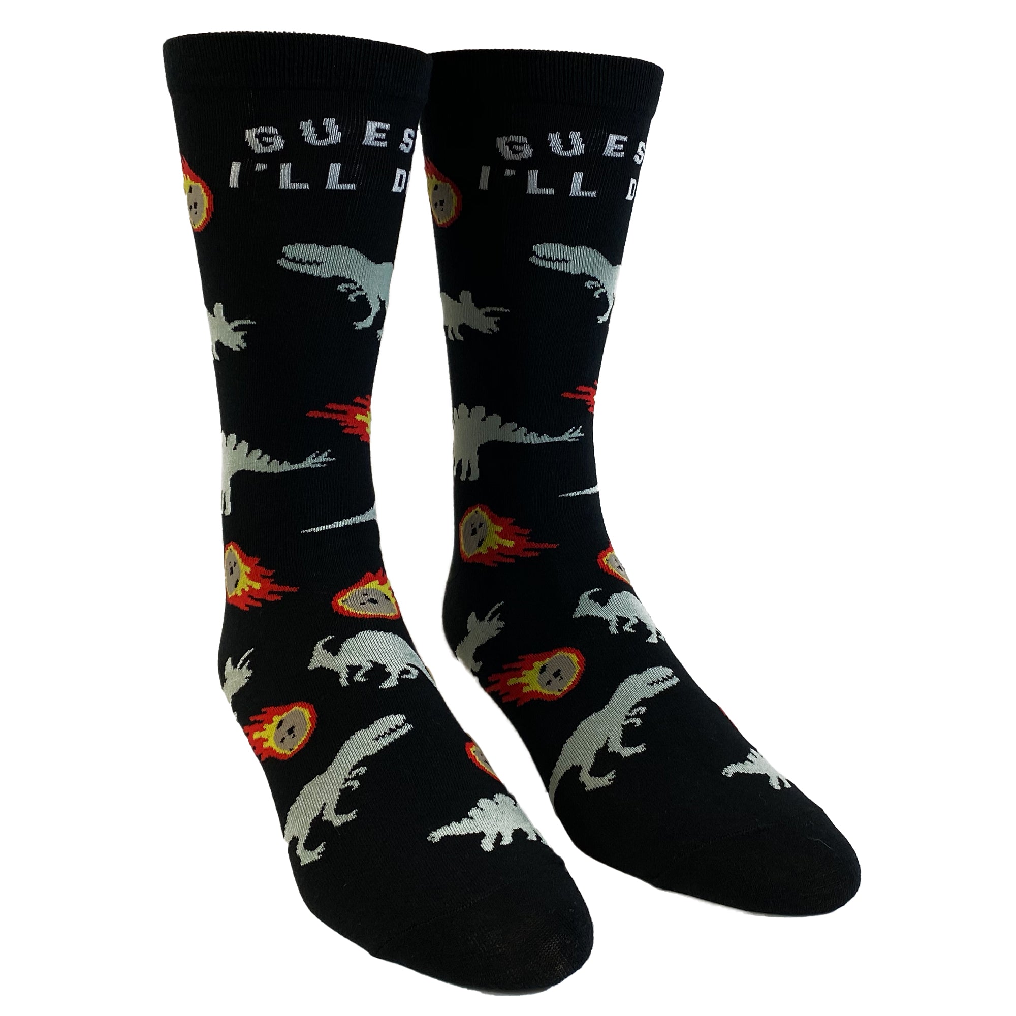 Funny Guess Ill Die Womens Guess I'll Die Sock Nerdy Sarcastic Dinosaur Tee