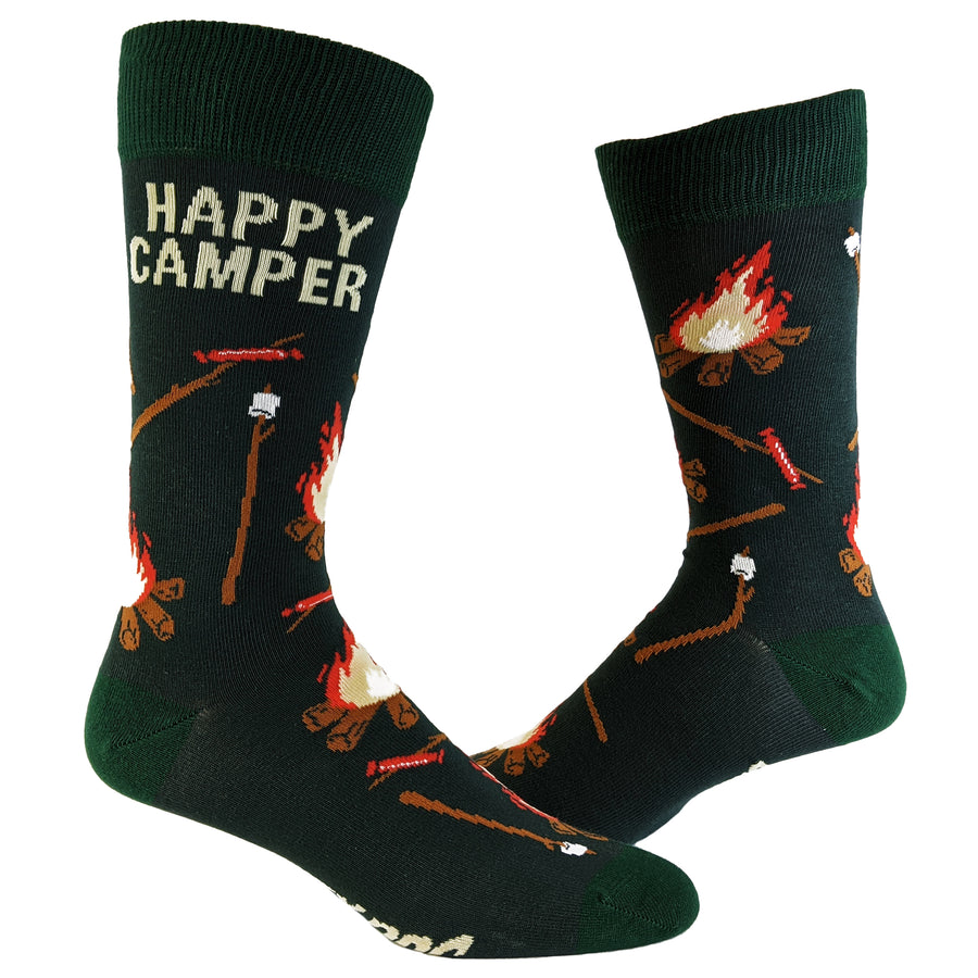 Funny Happy Camper Mens Happy Camper Sock Nerdy Camping Tee