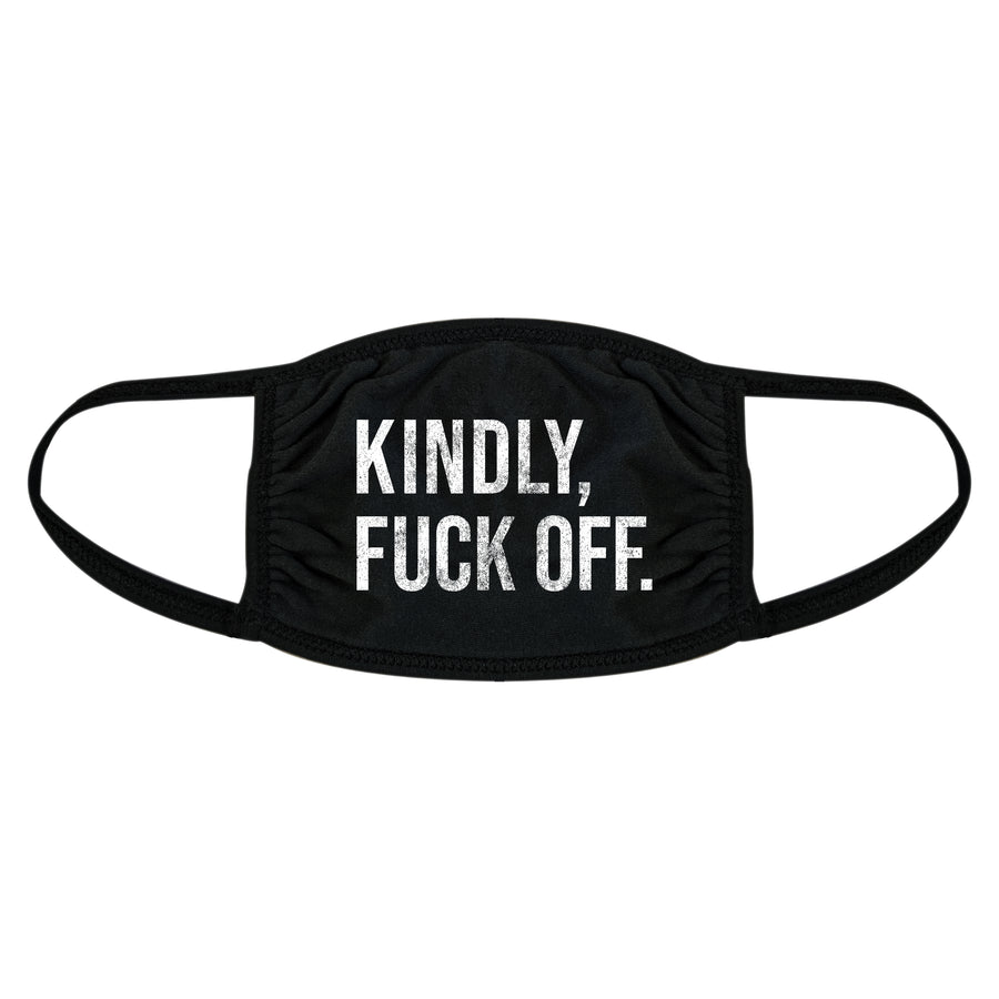 Funny Black Kindly Fuck Off Face Mask Nerdy Introvert Tee
