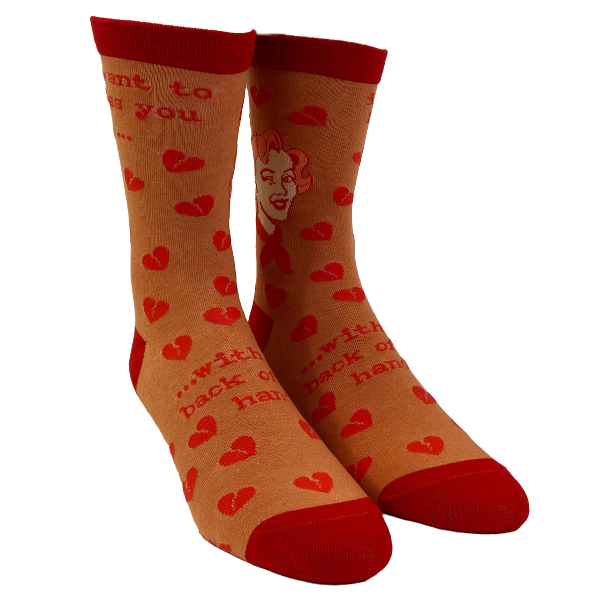 Womens I Want To Kiss You With The Back Of My Hand Socks