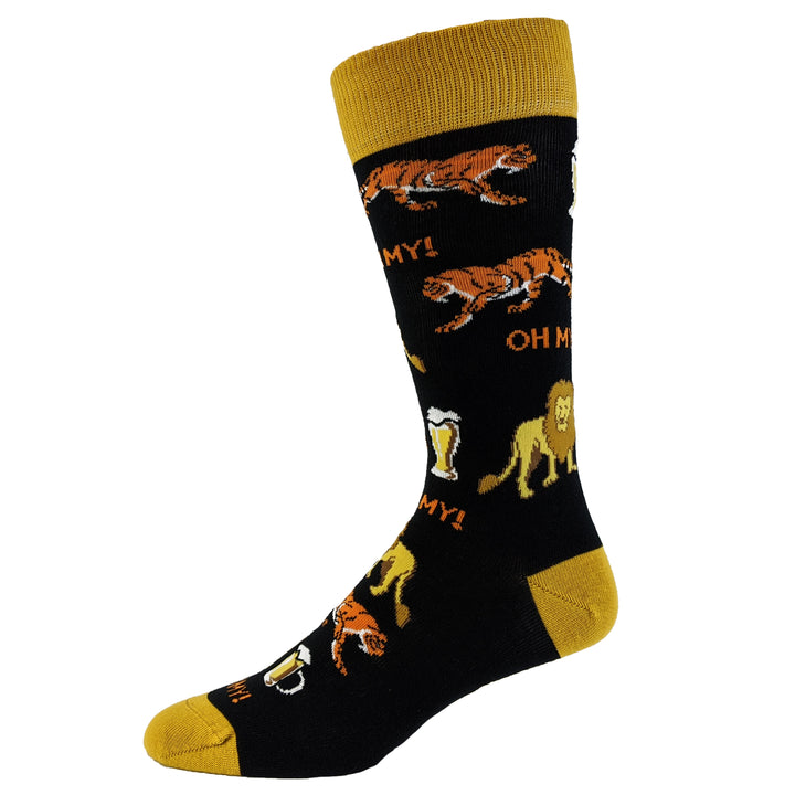 Mens Lions Tigers And Beers Socks