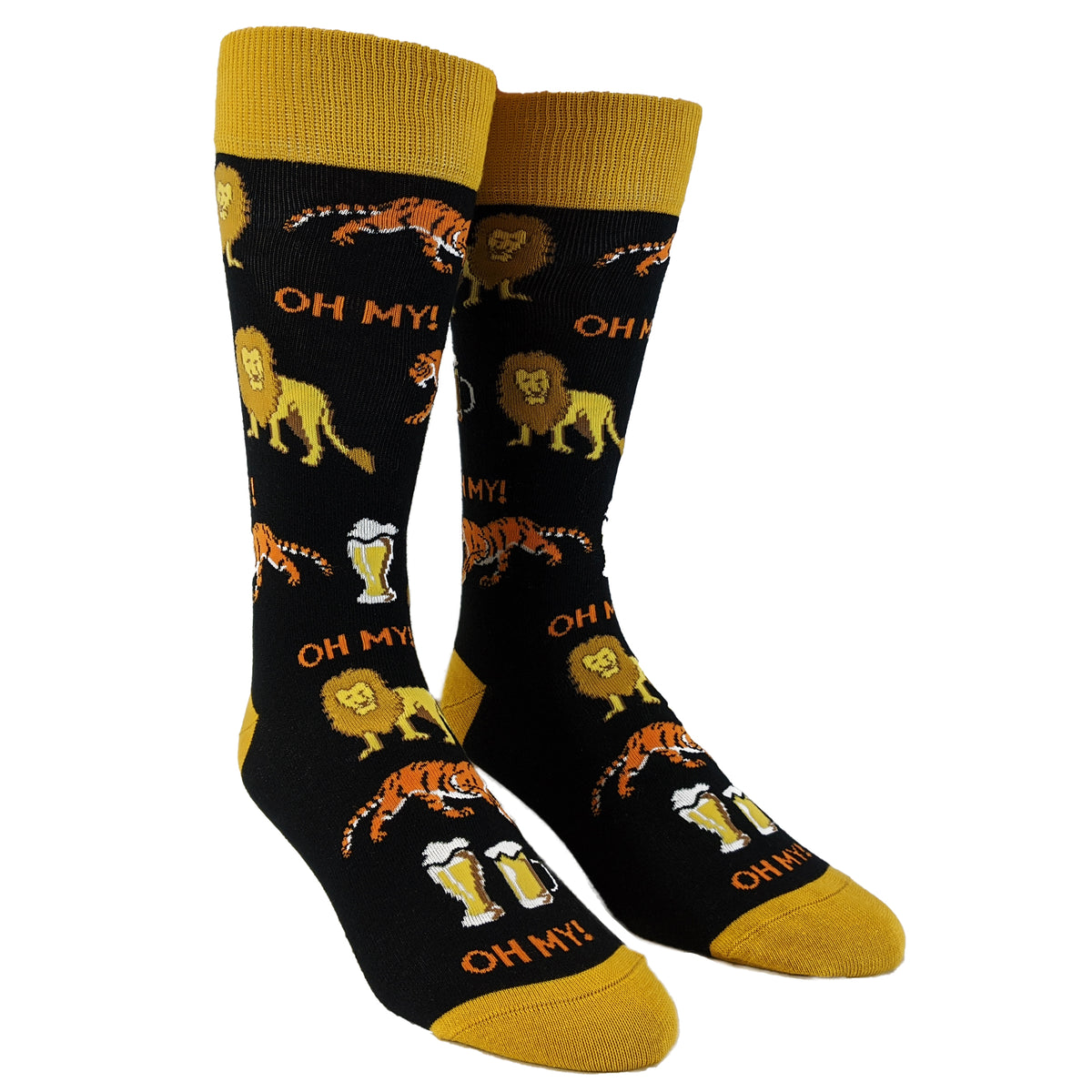 Funny Lions Tigers and Beers Sock Nerdy Animal Beer Tee