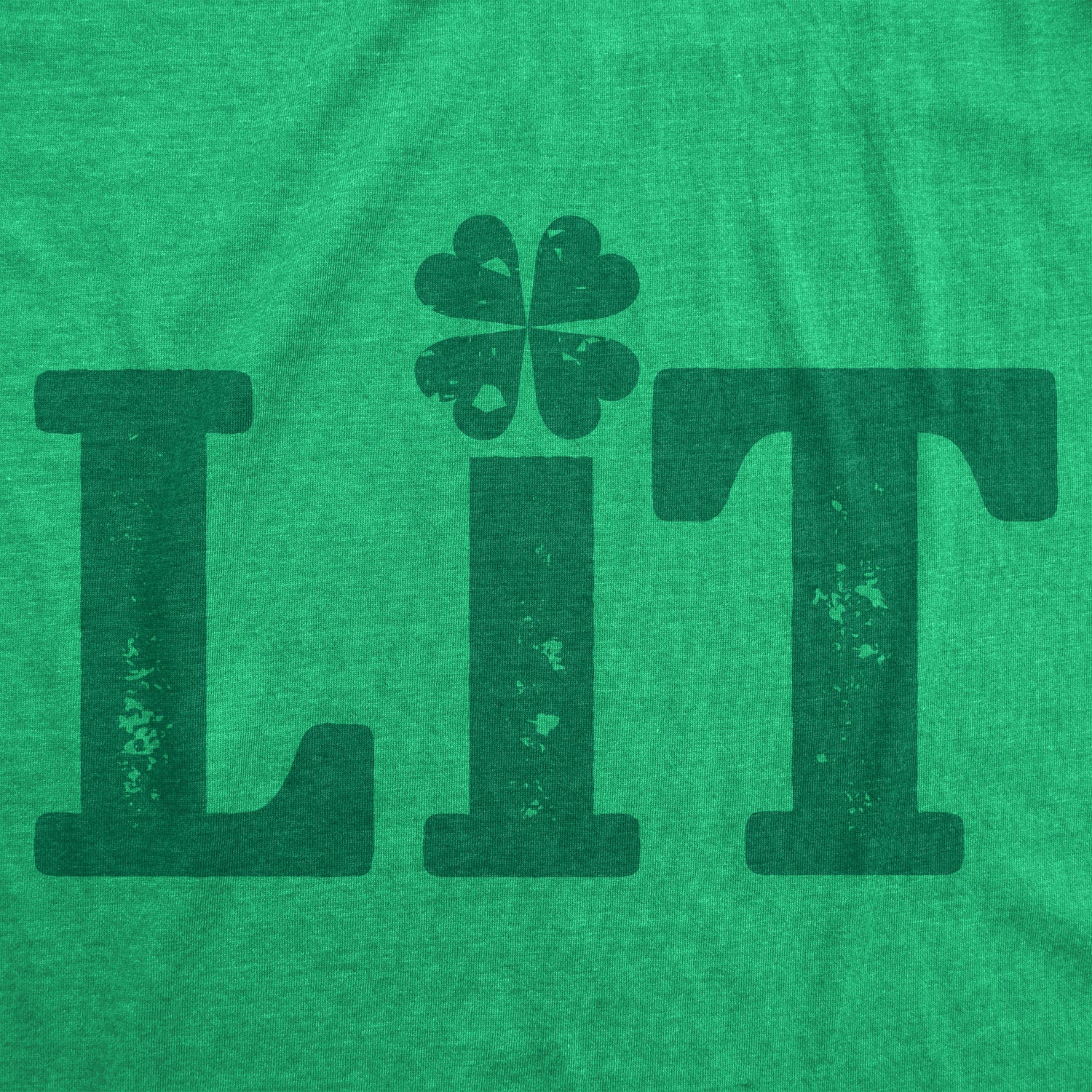 Funny Heather Green - Lit Shamrock Lit Mens T Shirt Nerdy Saint Patrick's Day Drinking Beer Tee