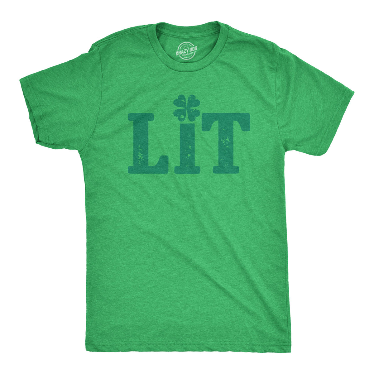Funny Heather Green - Lit Shamrock Lit Mens T Shirt Nerdy Saint Patrick&#39;s Day Drinking Beer Tee
