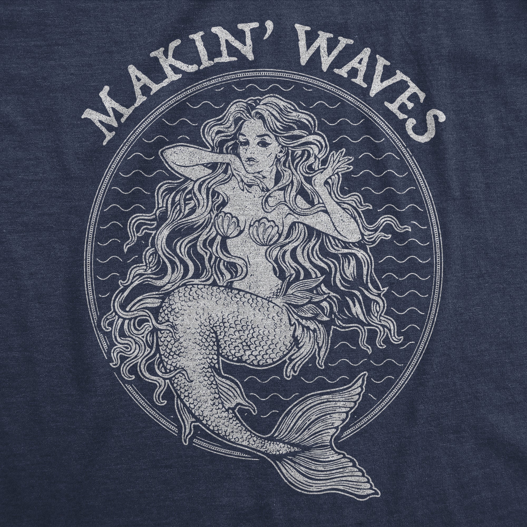 Funny Heather Navy - Makin Waves Makin' Waves Womens T Shirt Nerdy Vacation Tee