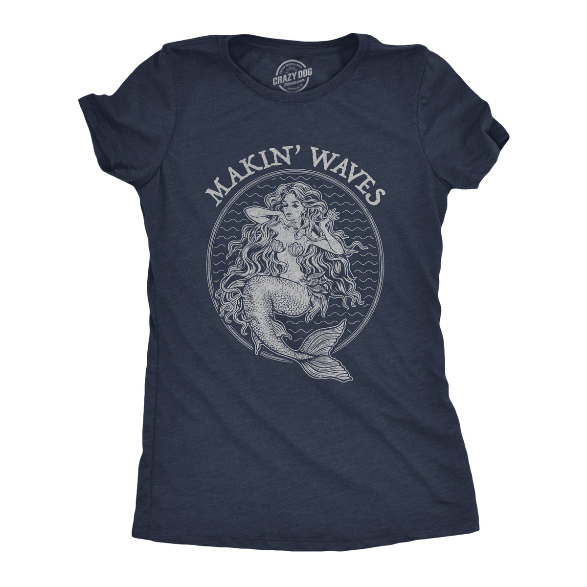 Funny Heather Navy - Makin Waves Makin&#39; Waves Womens T Shirt Nerdy Vacation Tee