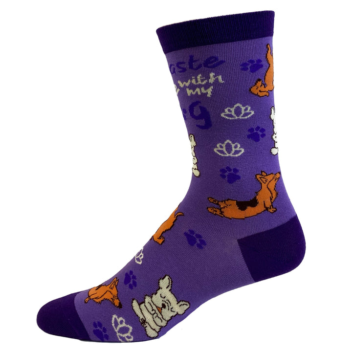 Womens Namaste Home With My Dog Socks