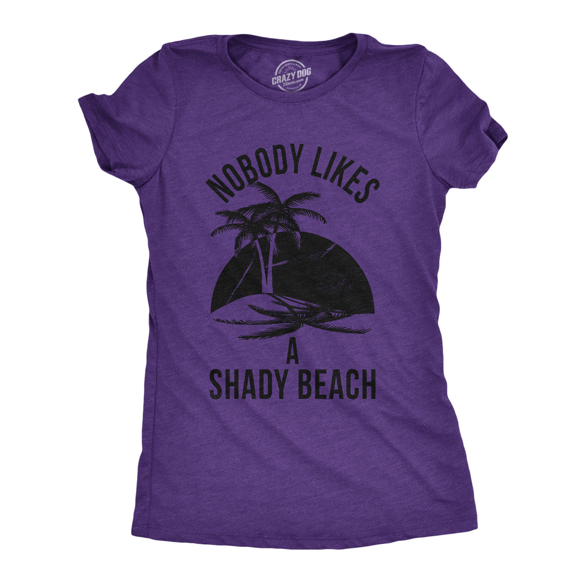 Funny Heather Purple - Shady Beach Shady Beach Womens T Shirt Nerdy Vacation Tee