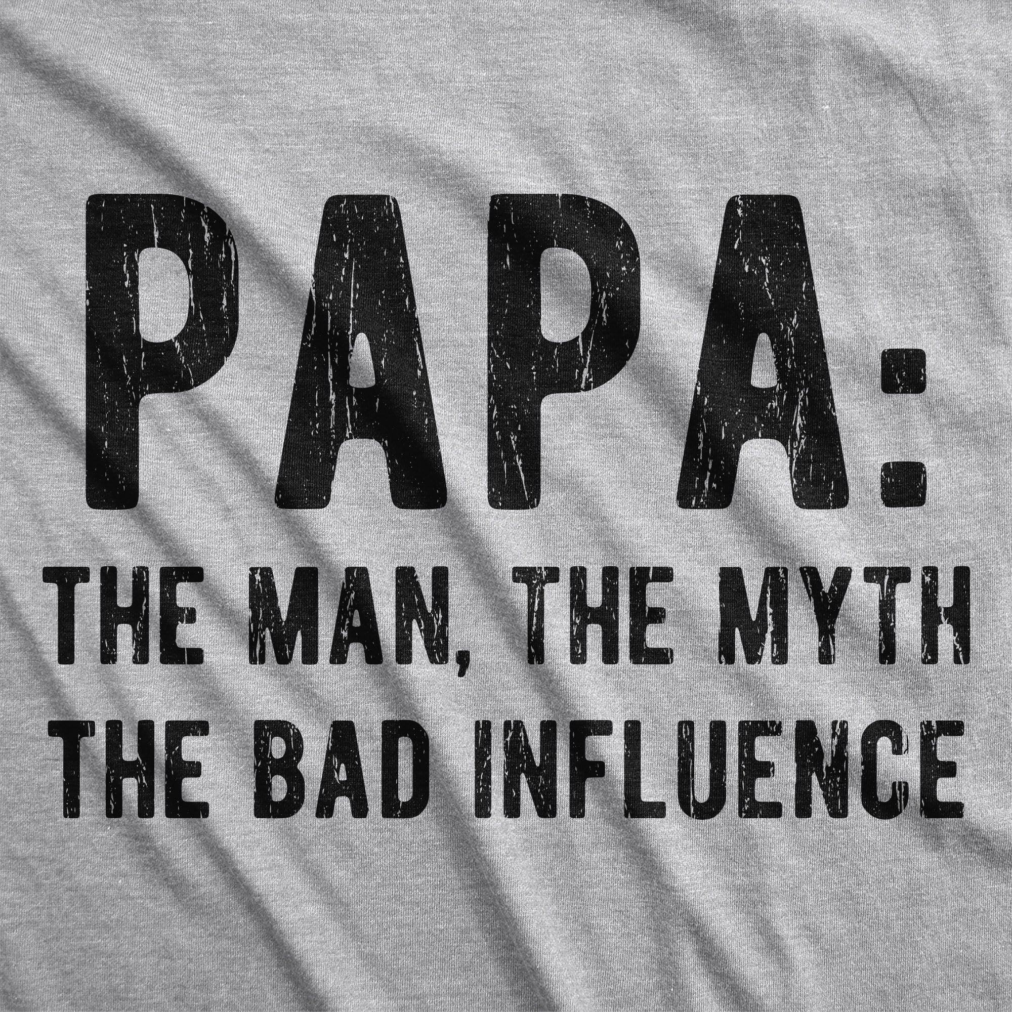 Funny Light Heather Grey - Papa Legend Papa The Man The Myth The Legend Mens T Shirt Nerdy Father's Day Grandfather Tee