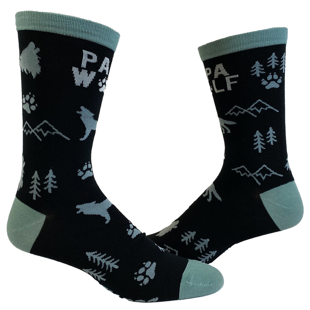 Funny Papa Wolf Papa Wolf Sock Nerdy Father's Day Tee