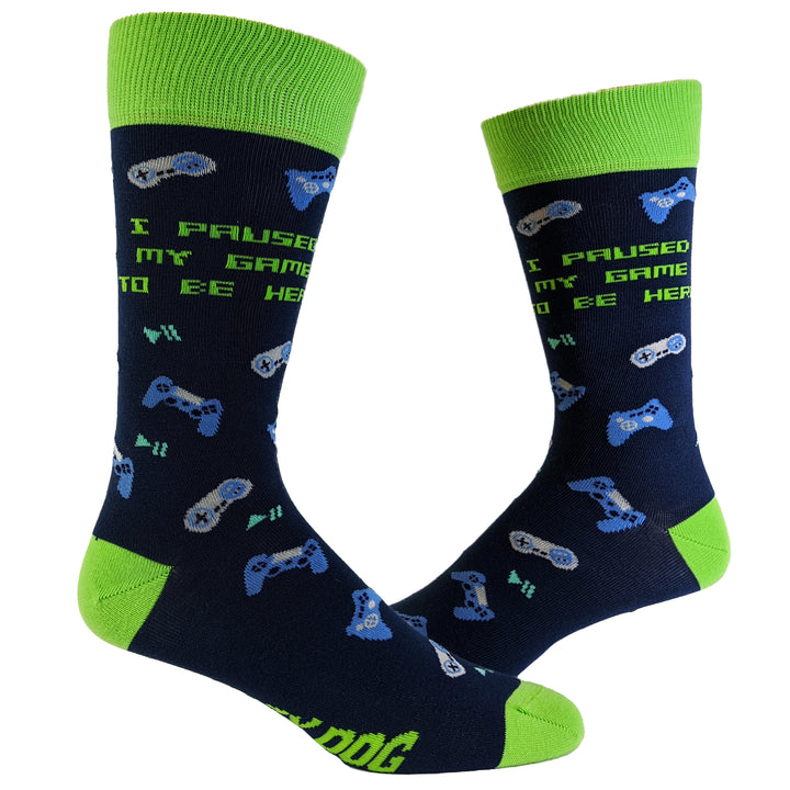Funny Paused My Game I Paused My Game For This Sock Nerdy Video Games Retro Tee
