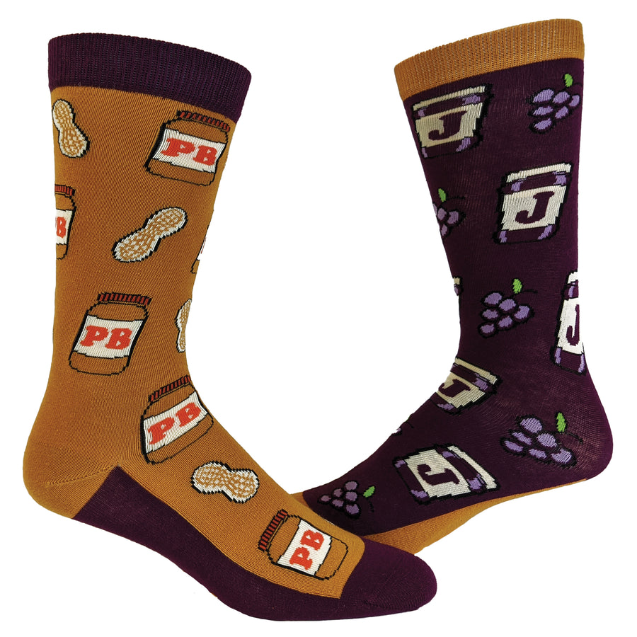 Funny PB And J Womens Peanut Butter And Jelly Sock Nerdy Food Tee