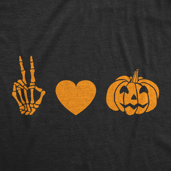 Peace Love Jack-O-Lantern Women's T Shirt