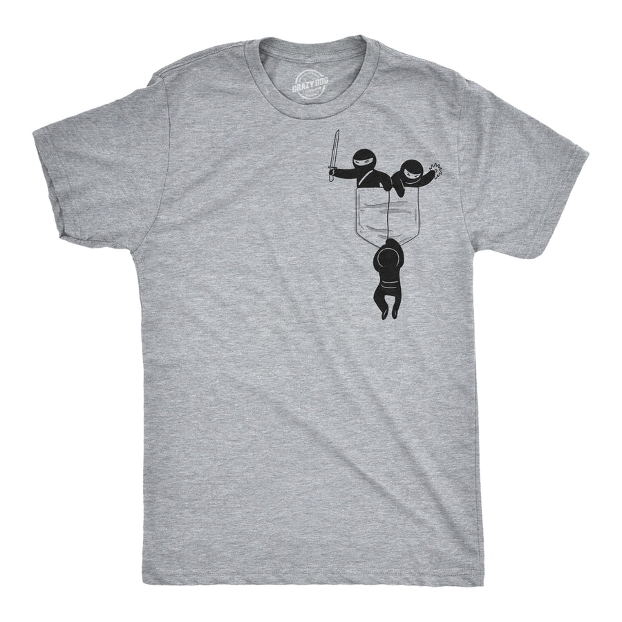 Funny Pocket Ninjas Mens T Shirt Nerdy Ninja Tee