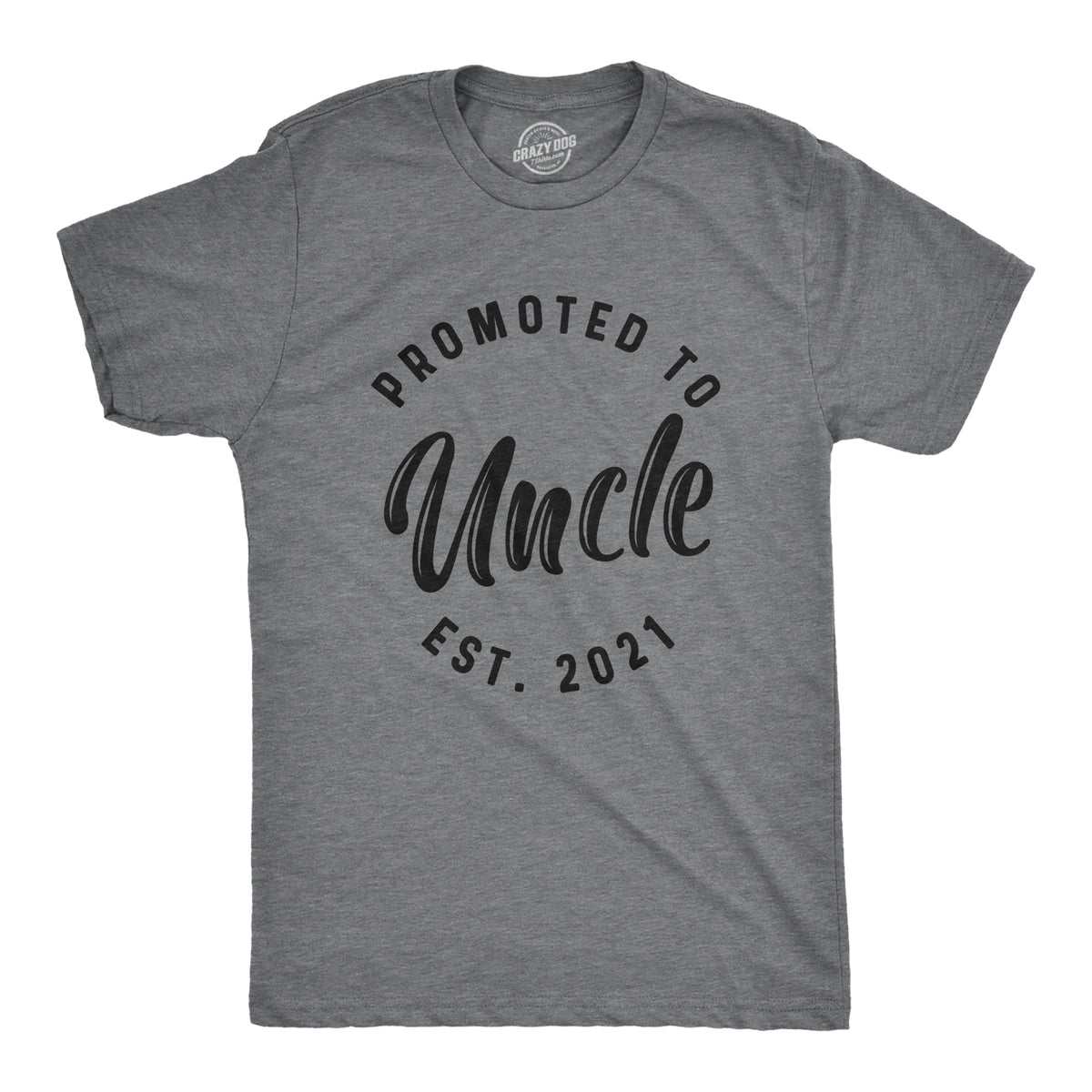 Funny Dark Heather Grey - 2021 Promoted To Uncle 20XX Mens T Shirt Nerdy Tee