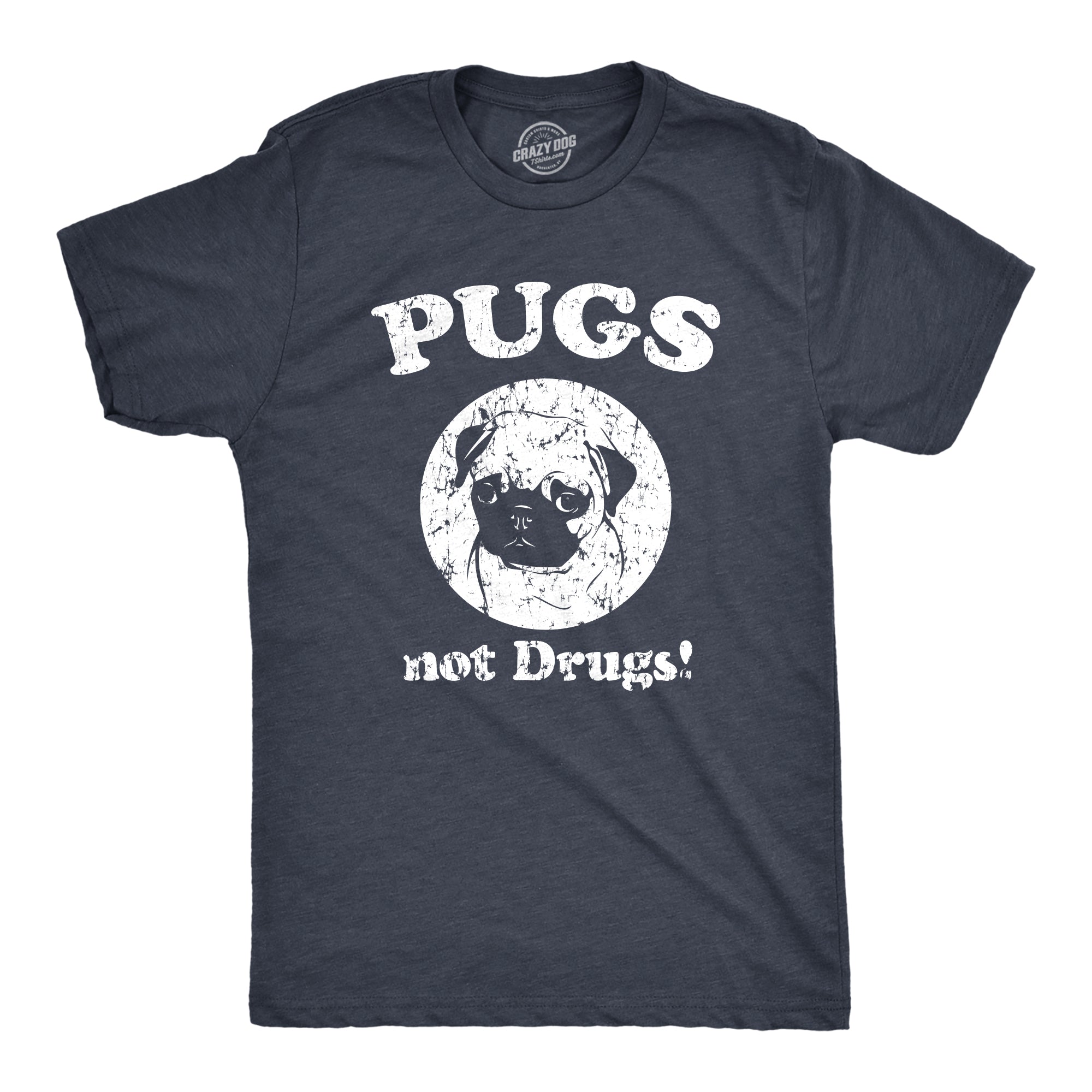 Funny Pugs Not Drugs Mens T Shirt Nerdy Dog Tee