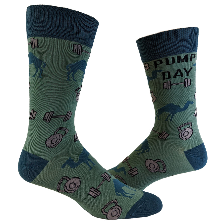 Funny Blue Mens Pump Day Sock Nerdy Fitness Tee