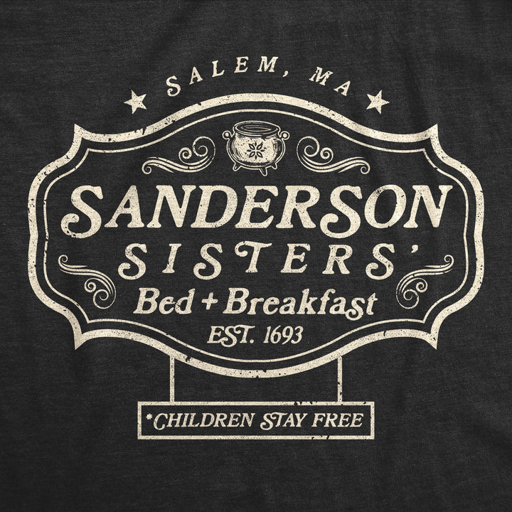 Womens Witch Sisters Bed And Breakfast Tshirt Funny Halloween Movie Graphic Tee (Black) - L