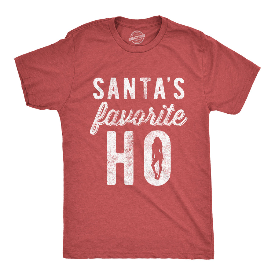 Funny Heather Red - Favorite Ho Santa's Favorite Ho Mens T Shirt Nerdy Christmas Sex Tee