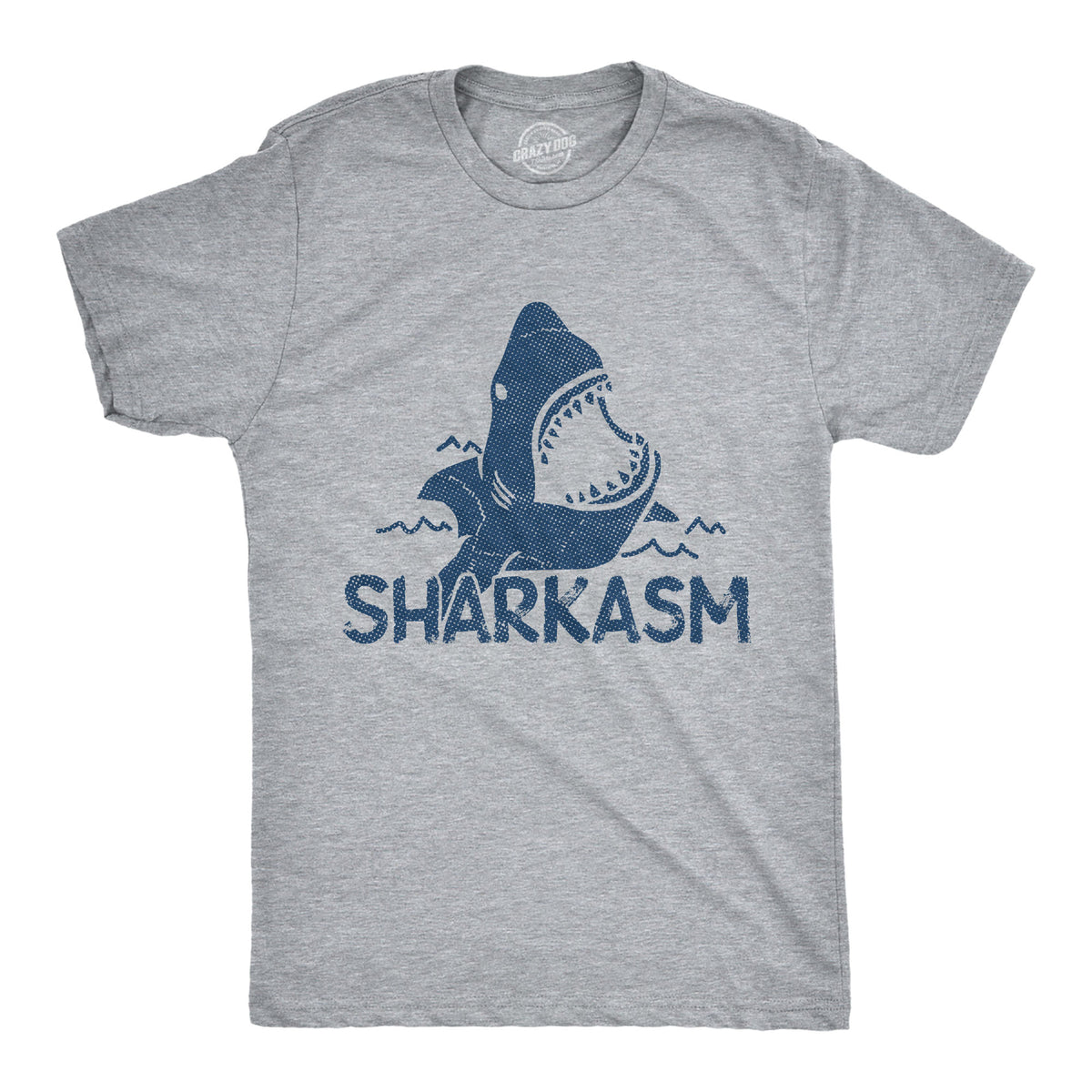 Funny Light Heather Grey - Sharkasm Sharkasm Mens T Shirt Nerdy Shark Week Sarcastic Tee