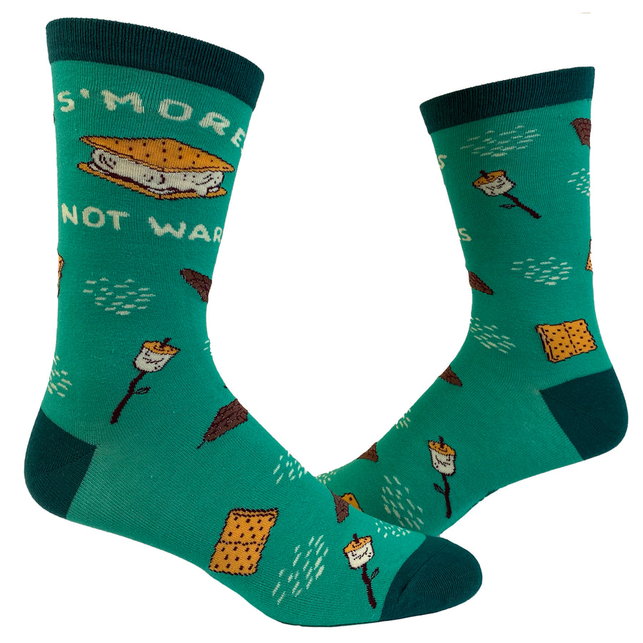 Funny Green Womens S'mores Not Wars Sock Nerdy Camping Tee