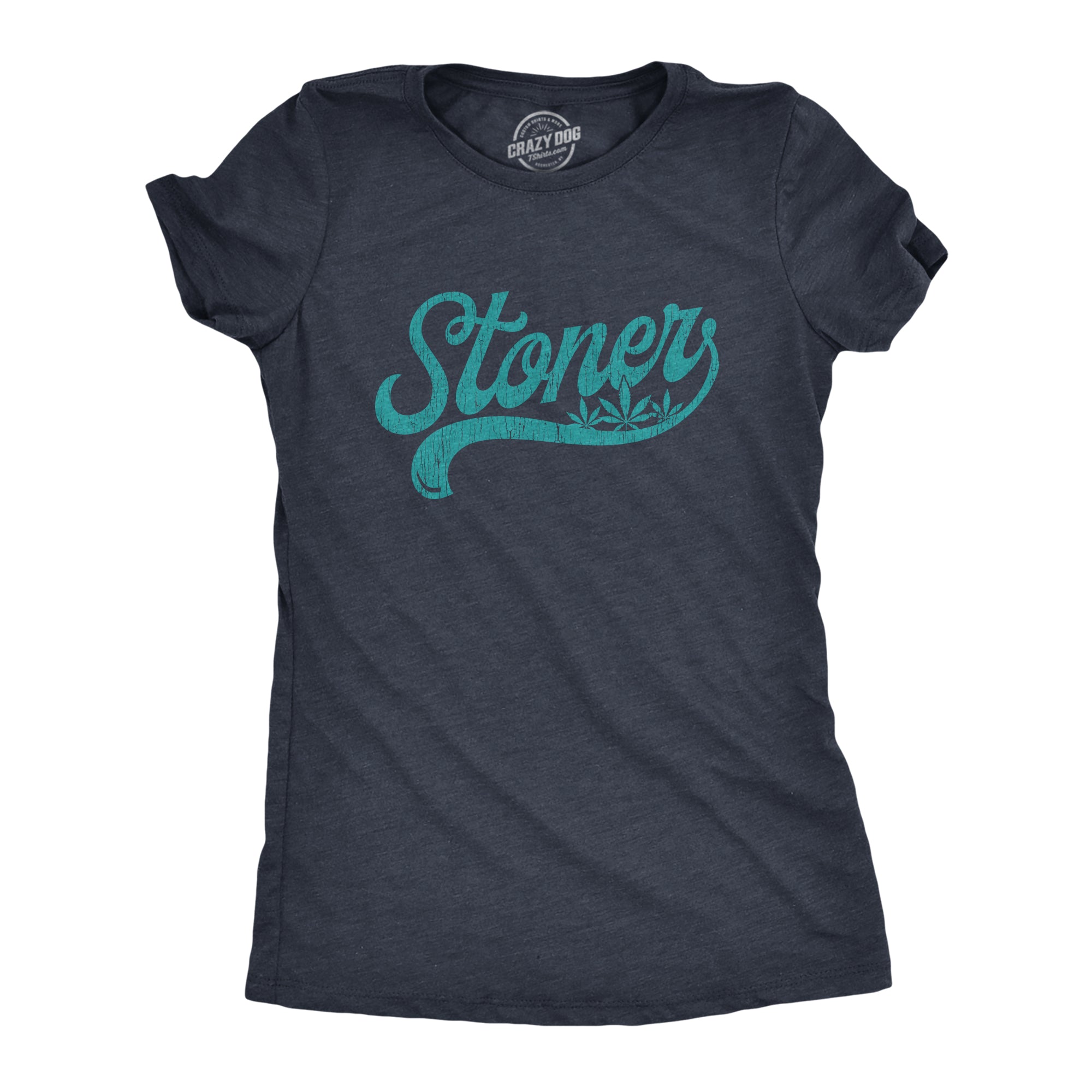 Funny Heather Navy Stoner Womens T Shirt Nerdy 420 Tee