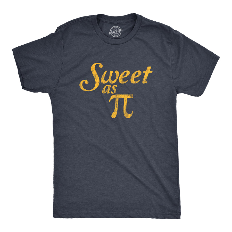 Funny Heather Navy Sweet As Pi Mens T Shirt Nerdy Math Tee