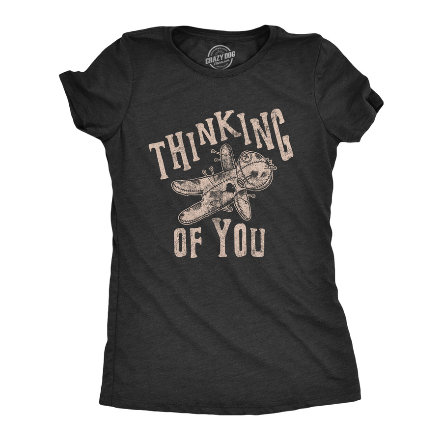 Funny Heather Black Thinking Of You Womens T Shirt Nerdy Halloween Sarcastic Tee