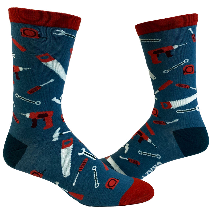 Funny Tools Pattern Mens Tools Sock Nerdy Father's Day Tee