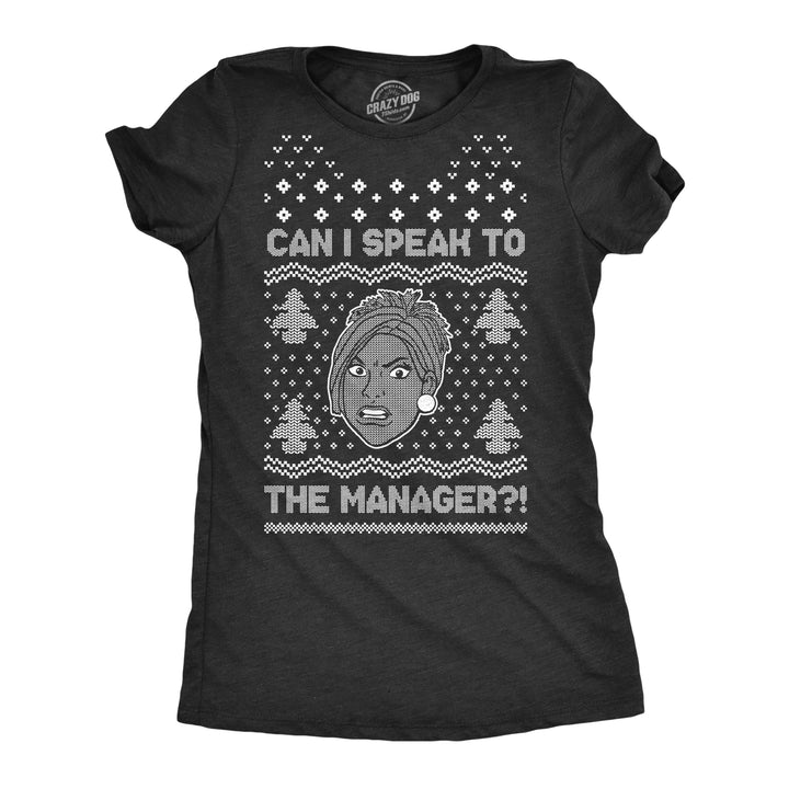 Funny Heather Black Ugly Karen Sweater Womens T Shirt Nerdy Christmas Tee