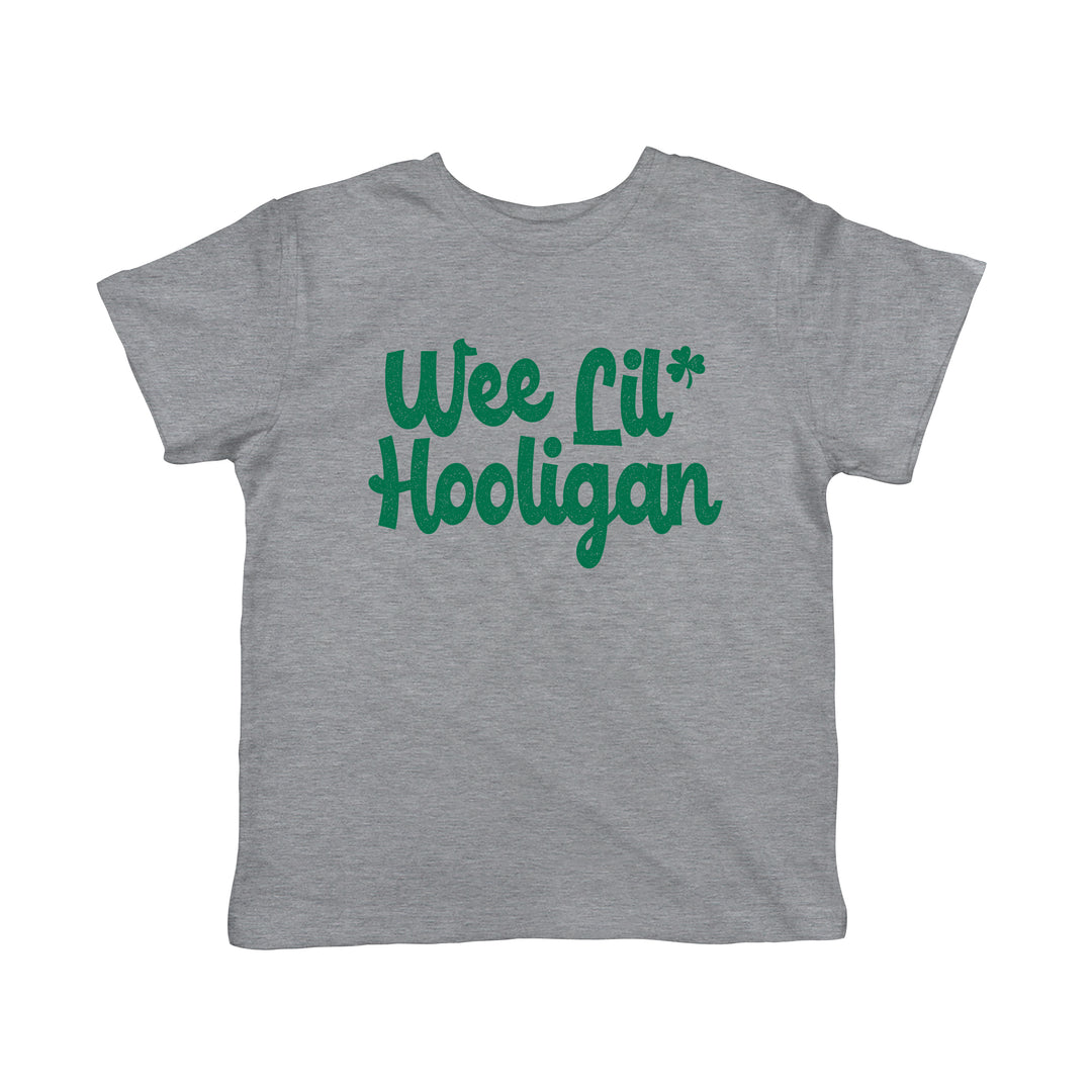 Funny Light Heather Grey Wee Lil Hooligan Toddler T Shirt Nerdy Saint Patrick's Day Tee