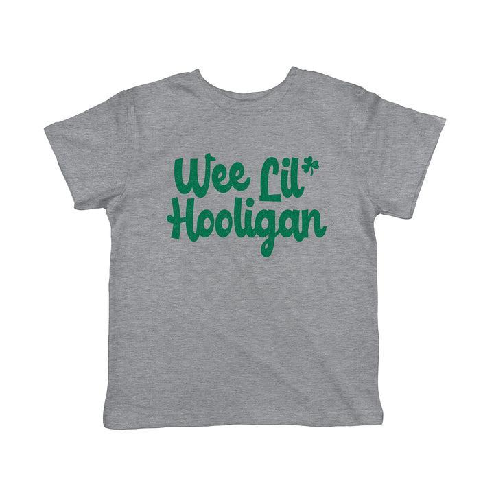 Funny Light Heather Grey Wee Lil Hooligan Toddler T Shirt Nerdy Saint Patrick's Day Tee